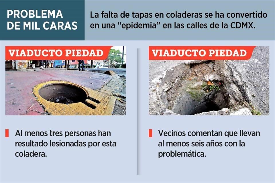 Sufren desde hace meses, robo de coladeras en Iztacalco