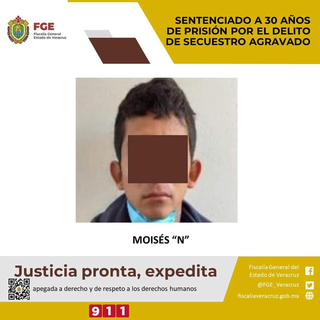 Sentenciado a 30 años de prisión por el delito de secuestro agravado