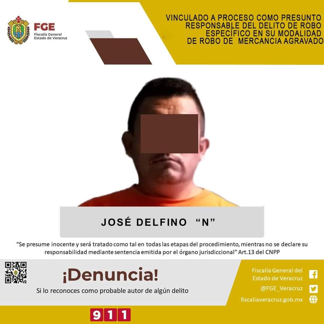 Vinculado a proceso como presunto responsable del delito de robo específico en su modalidad de robo de mercancía agravado