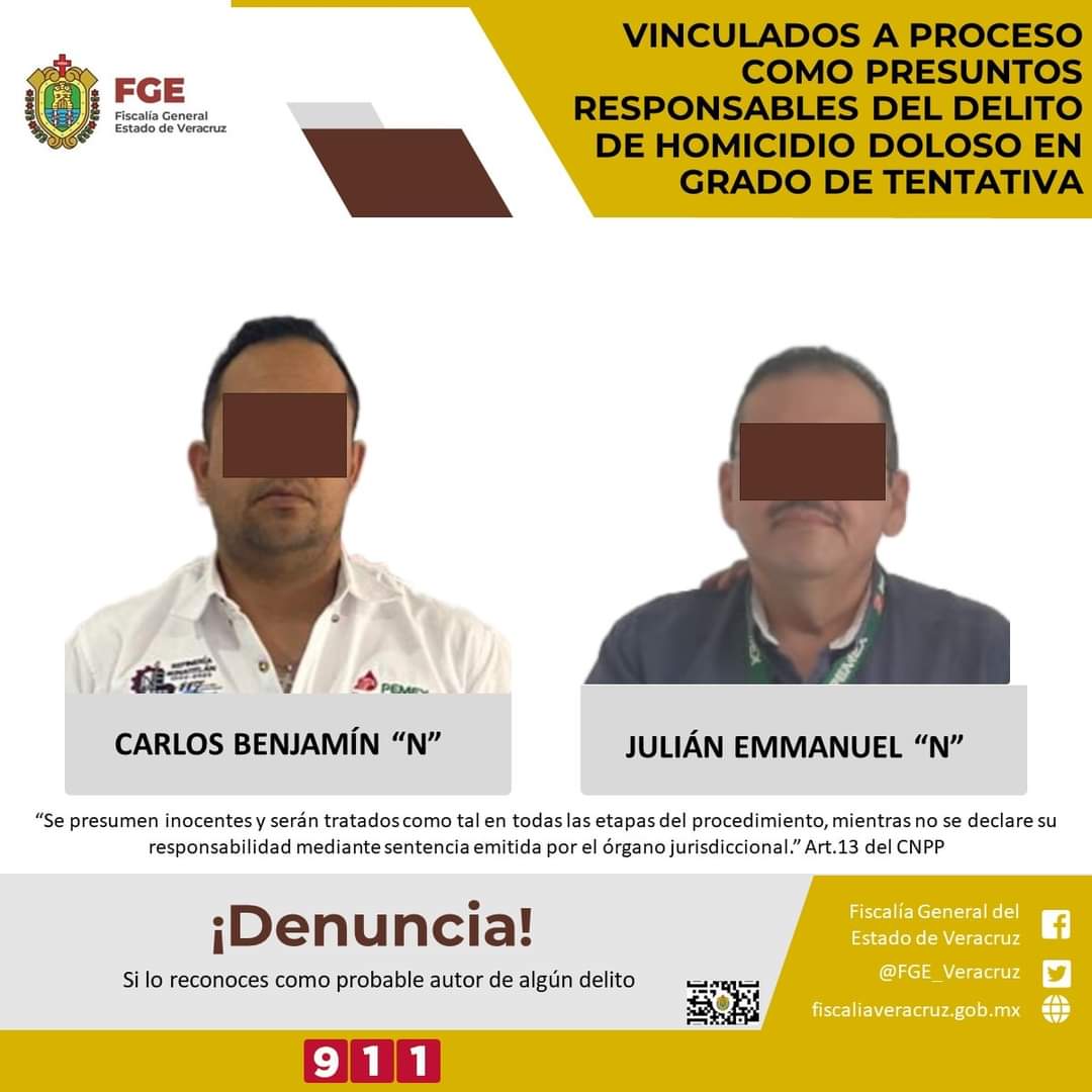Vinculados a proceso como presuntos responsables del delito de homicidio doloso en grado de tentativa