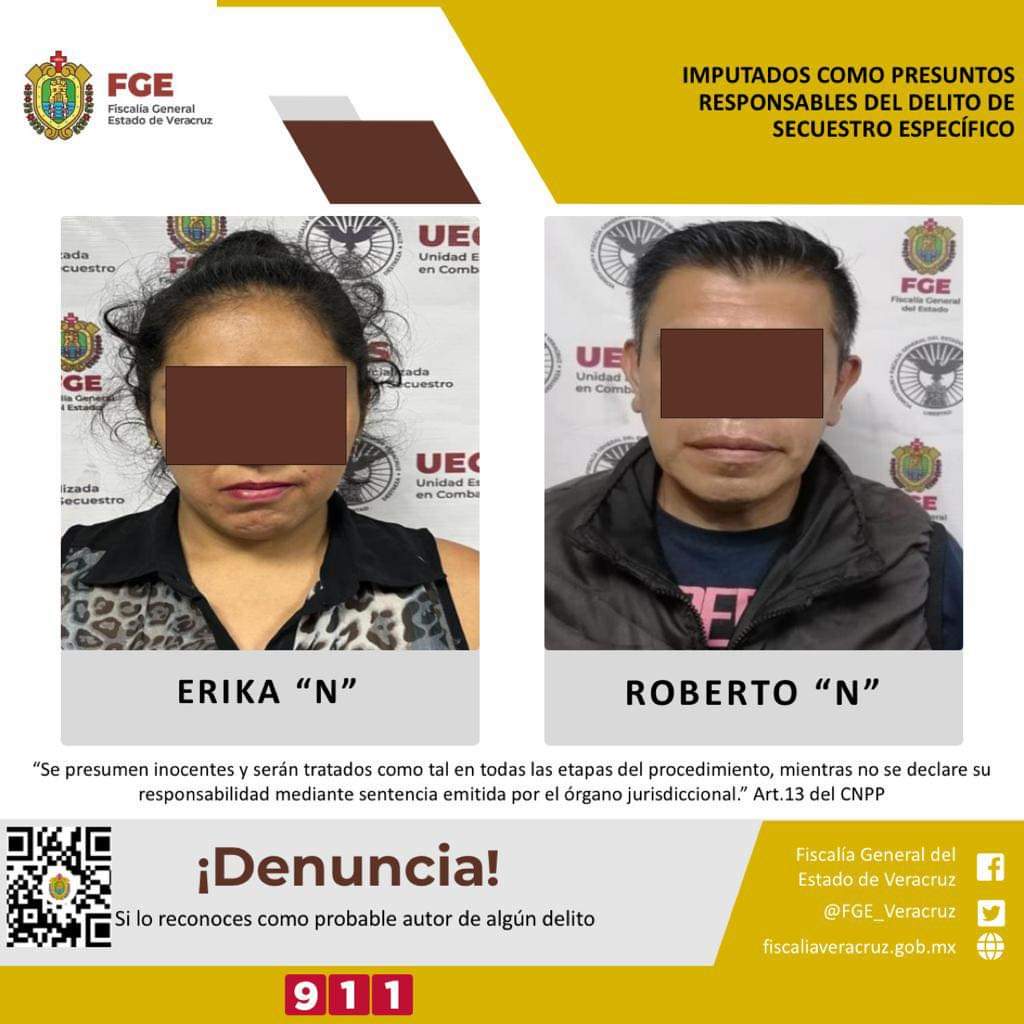 Imputados como presuntos responsables del delito de secuestro específico