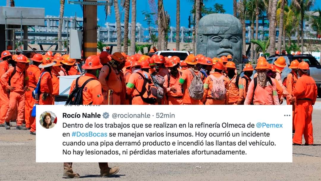 Tras incendio en refinería de Dos Bocas no hay lesionados, dice Nahle