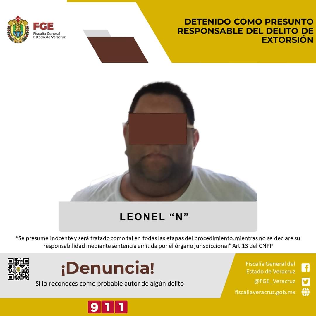 Detenido como presunto responsable del delito de extorsión
