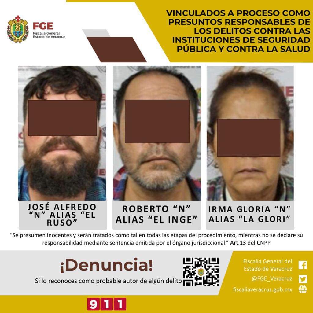 Vinculados a proceso como presuntos responsables de los delitos contra las instituciones de seguridad pública y contra la salud