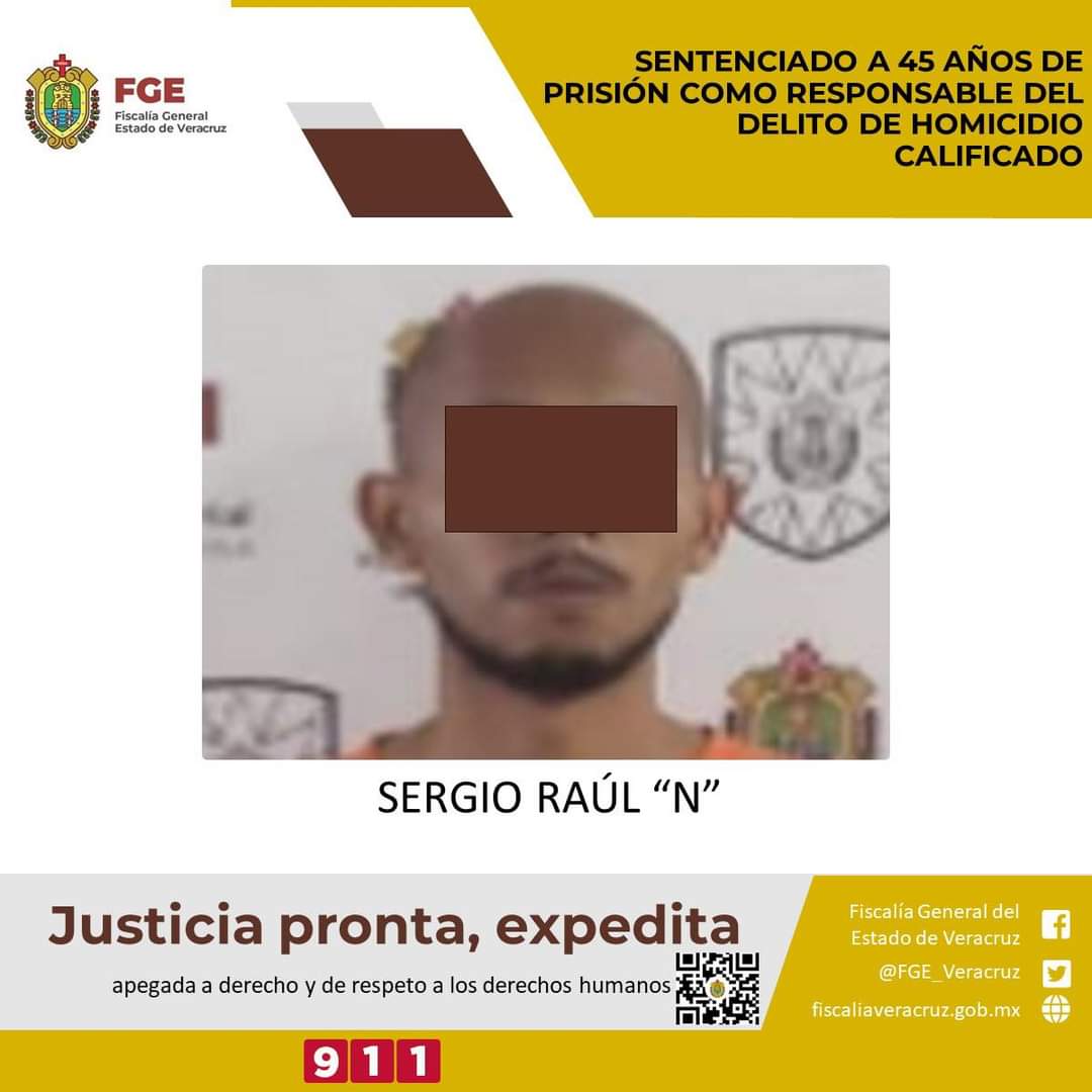 Sentenciado a 45 años de prisión como responsable del delito de homicidio calificado