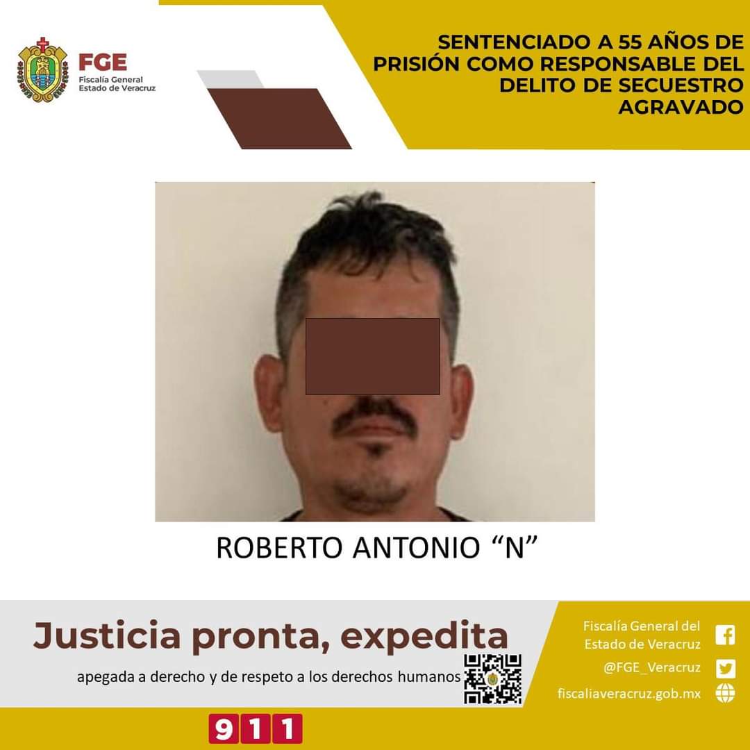 Sentenciado a 55 años de prisión como responsable del delito de secuestro agravado