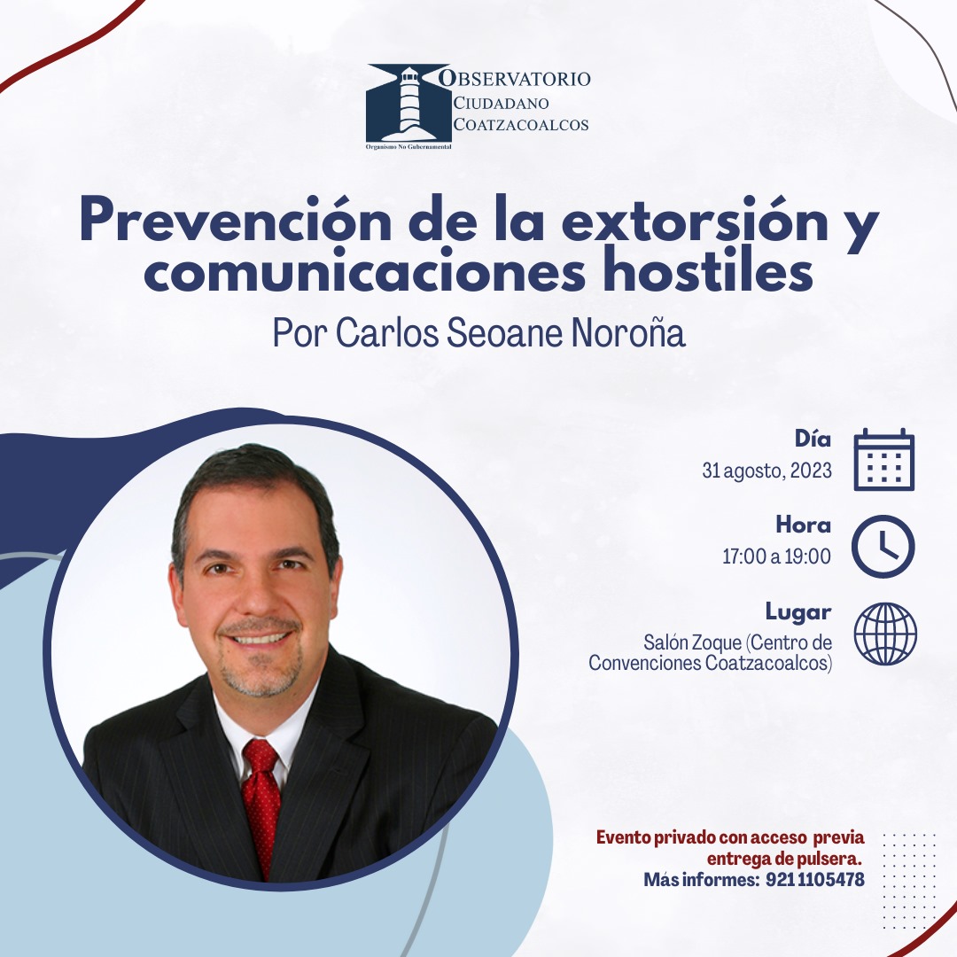 Empresarios de Coatza tendrán conferencia para prevenir la extorsión