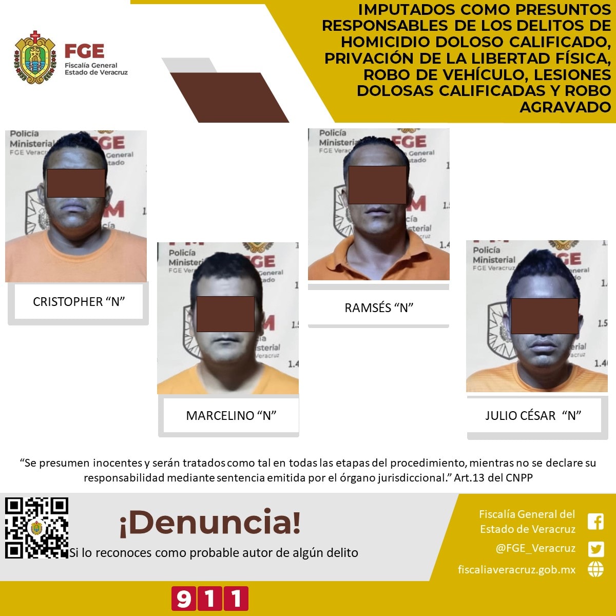 Imputados como presuntos responsables de los delitos de homicidio doloso