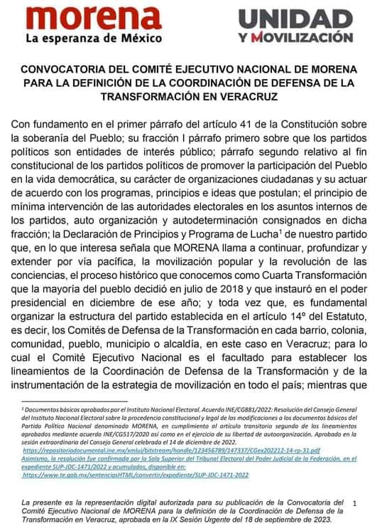 Lanza Morena convocatoria para gobernador