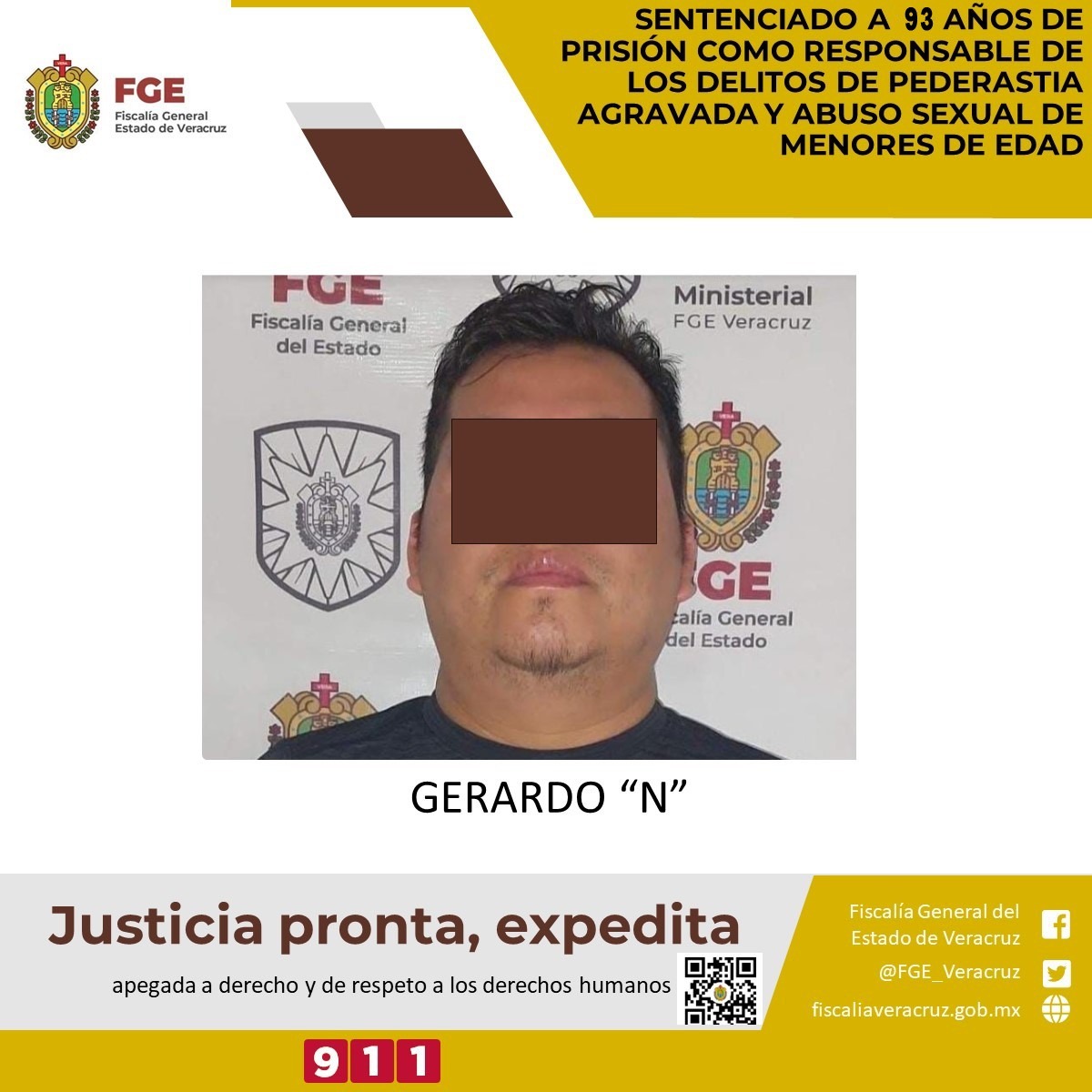 Maestro sentenciado a 93 años de prisión por pederastia y abuso sexual de menores