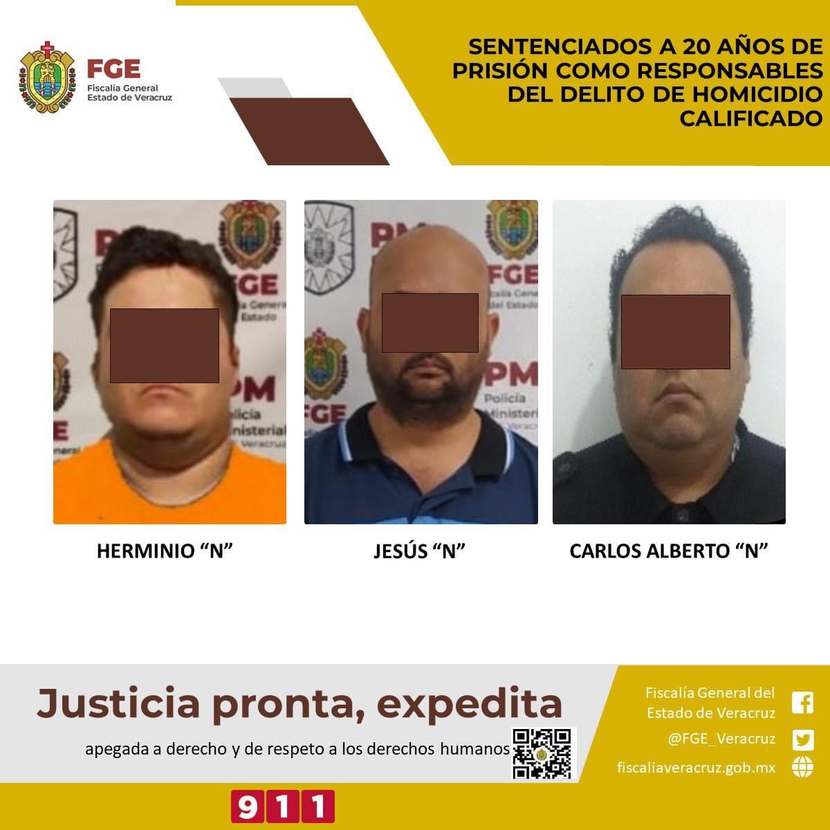 Sentenciados a 20 años de prisión por homicidio en Coatzacoalcos
