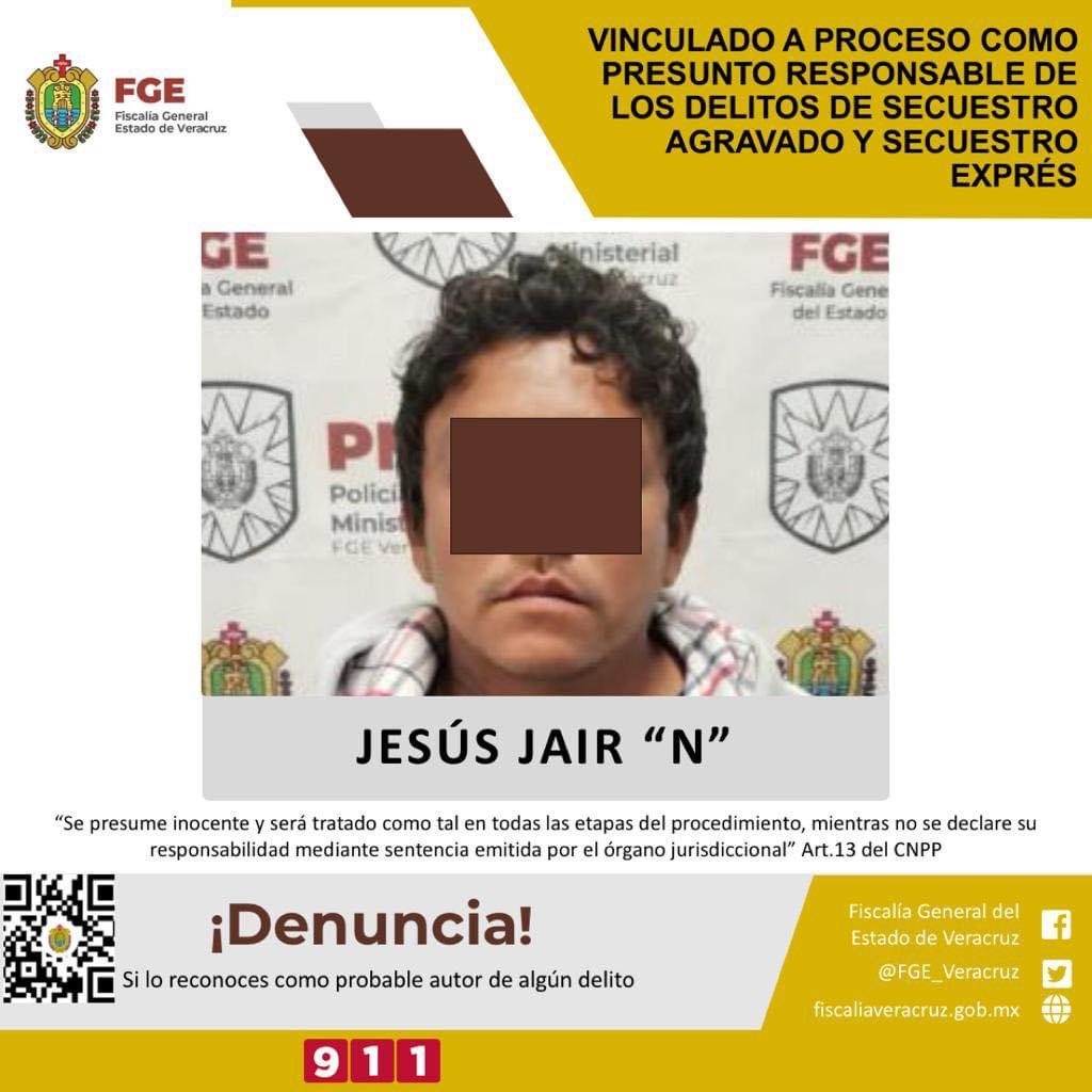 Vinculado a proceso como presunto responsable de los delitos de secuestro agravado y secuestro exprés