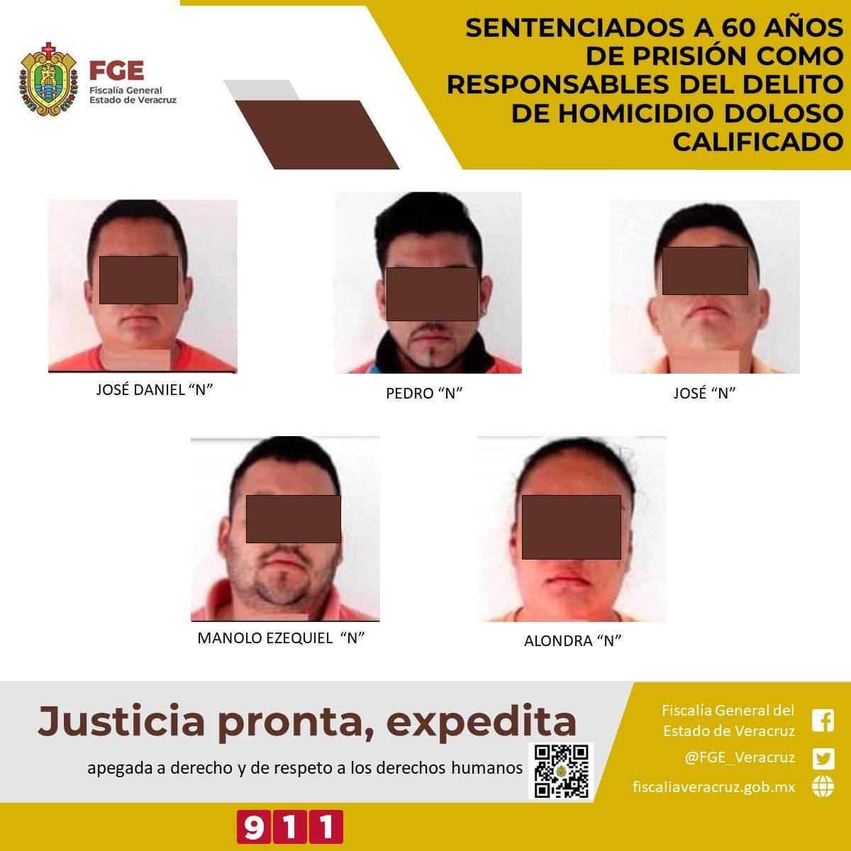 Sentenciados a 60 años de prisión por homicidio en Xalapa