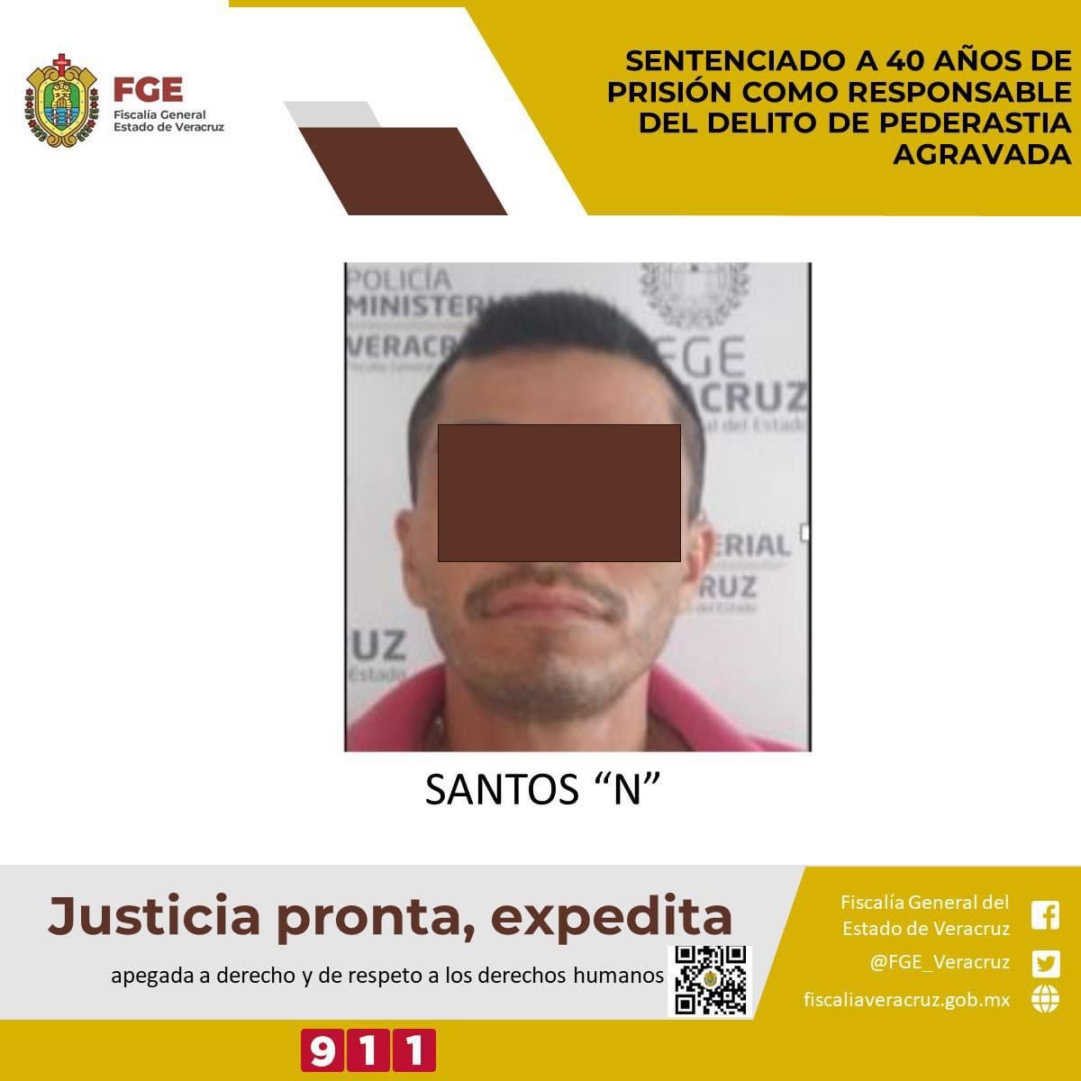 Sentenciado a 40 años de prisión como responsable del delito de pederastia