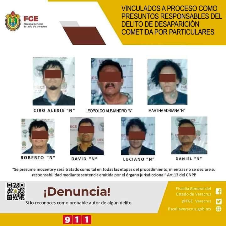 Vinculados a proceso como presuntos responsables del delito de desaparición cometida por particulares