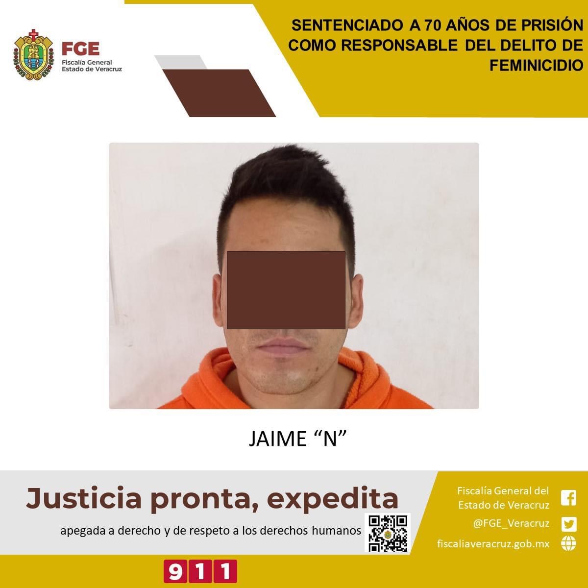 Sentenciado a 70 años de prisión como responsable del delito de feminicidio