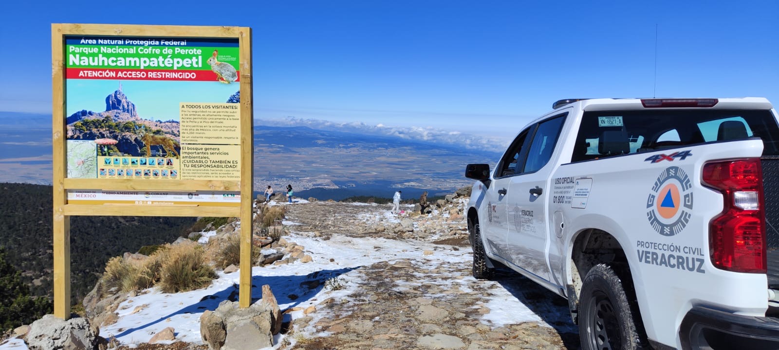Por recientes nevadas, PC coordinó operativo de vigilancia en el Cofre de Perote