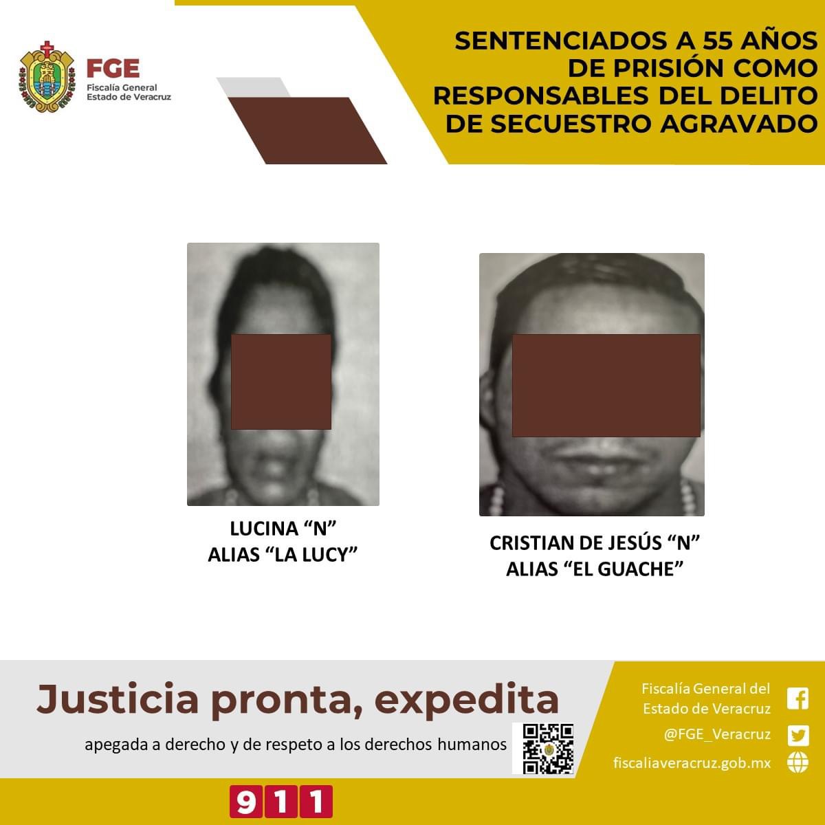 Sentenciados a 55 años de prisión como responsables del delito de secuestro