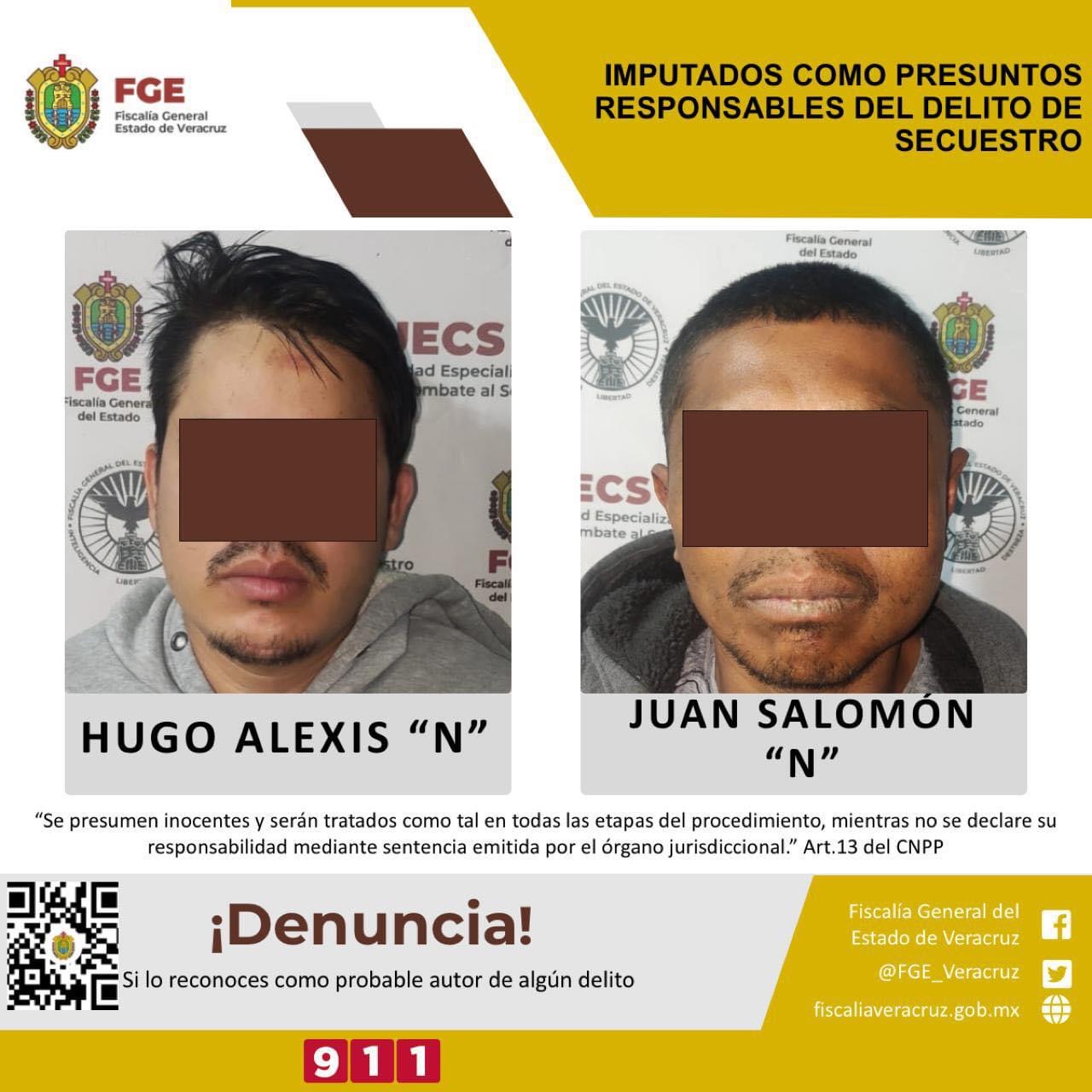 Imputados como presuntos responsables del delito de secuestro