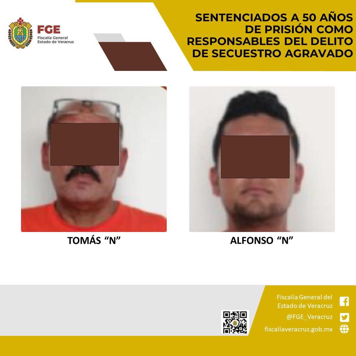 Sentenciados a 50 años de prisión por secuestro en Cosamaloapan