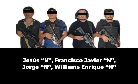 Captura Policía Estatal en Las Choapas a cuatro hombres con armas de fuego