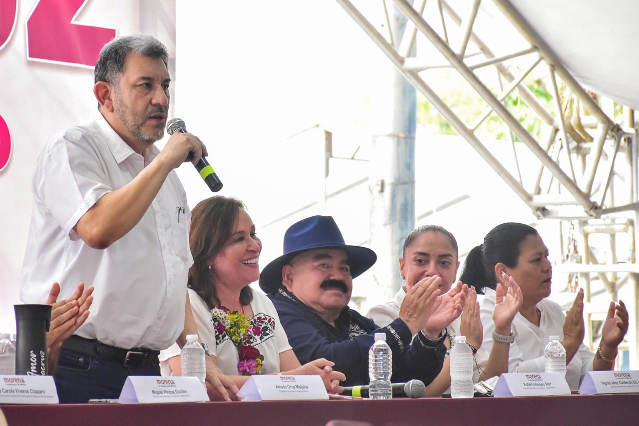 Da Amado Cruz la bienvenida a Rocío Nahle en su ‘Gira de Agradecimiento’ en Coatzacoalcos