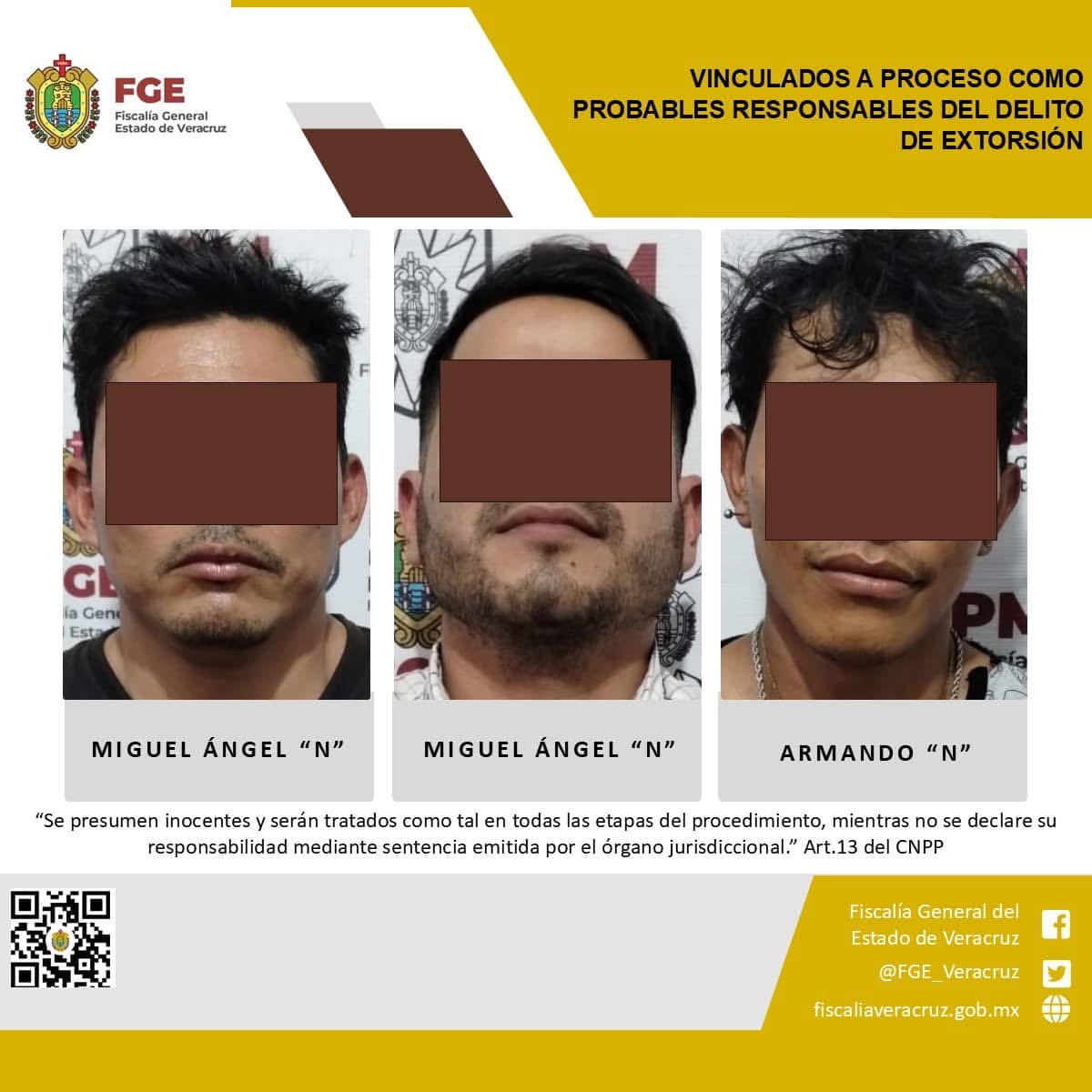 Vinculados a proceso como probables extorsionadores que operaban en Las Choapas