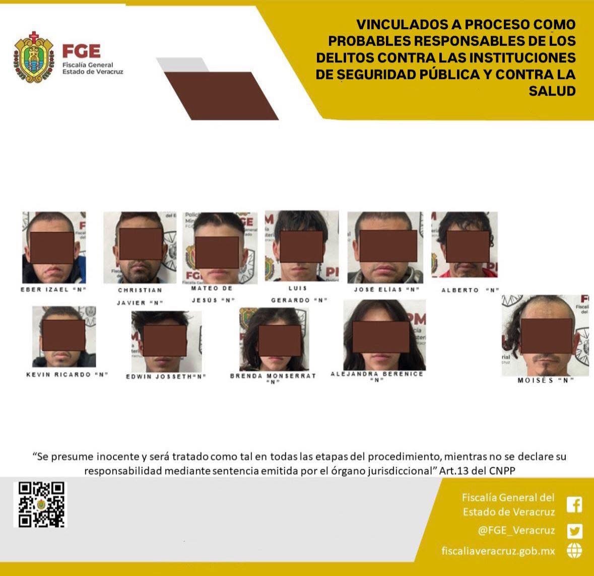 Vinculados a proceso como probables responsables de delitos contra la salud