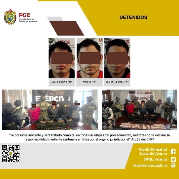 Detenidos con armas, drogas y vehículo robado en Tuxpan