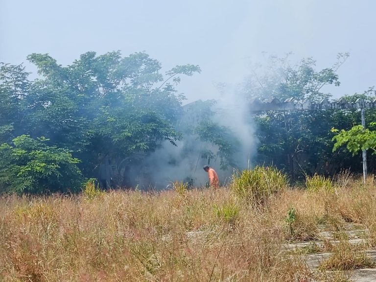 Sujeto ocasiona incendio en lote abandonado frente al IMSS de Coatzacoalcos