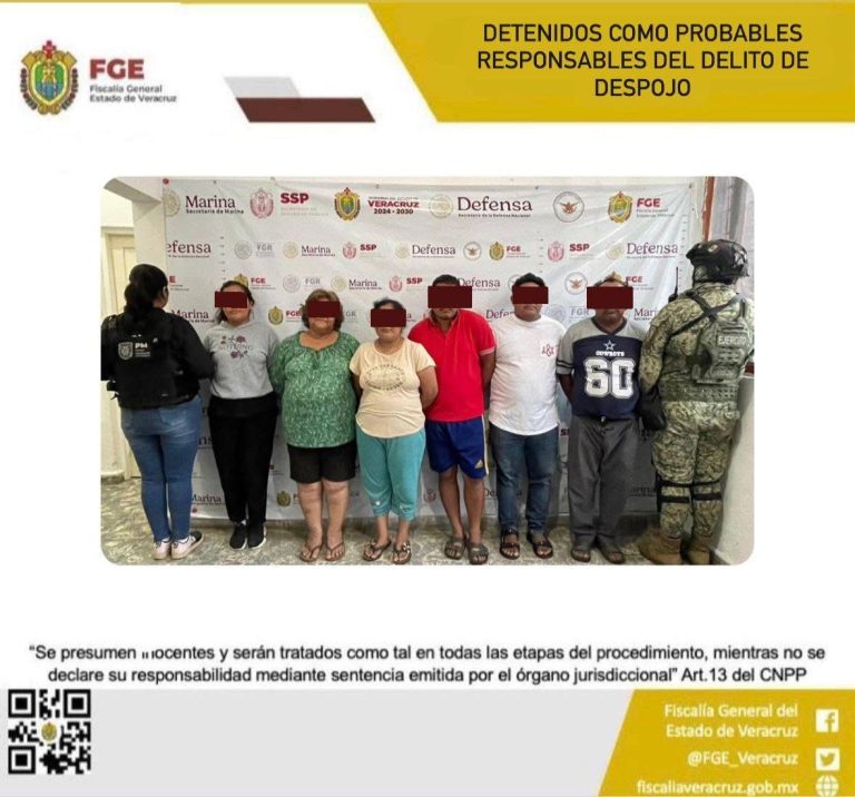 En cateo… Seis detenidos por el delito de despojo en San Andrés Tuxtla