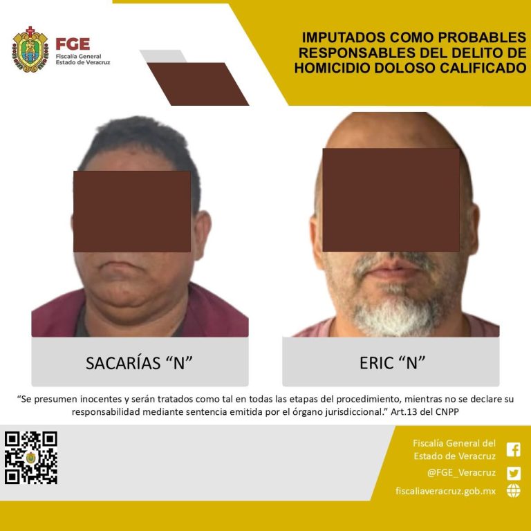 Imputados como probables responsables del delito de homicidio doloso calificado