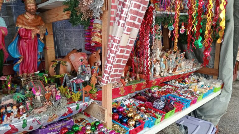 Locatarios del mercado Coatzacoalcos inician venta de nacimientos en banquetas