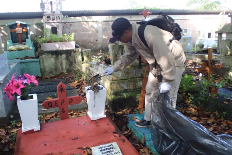 Trabaja gobierno de Coatzacoalcos en la eliminación de criaderos en panteones municipales