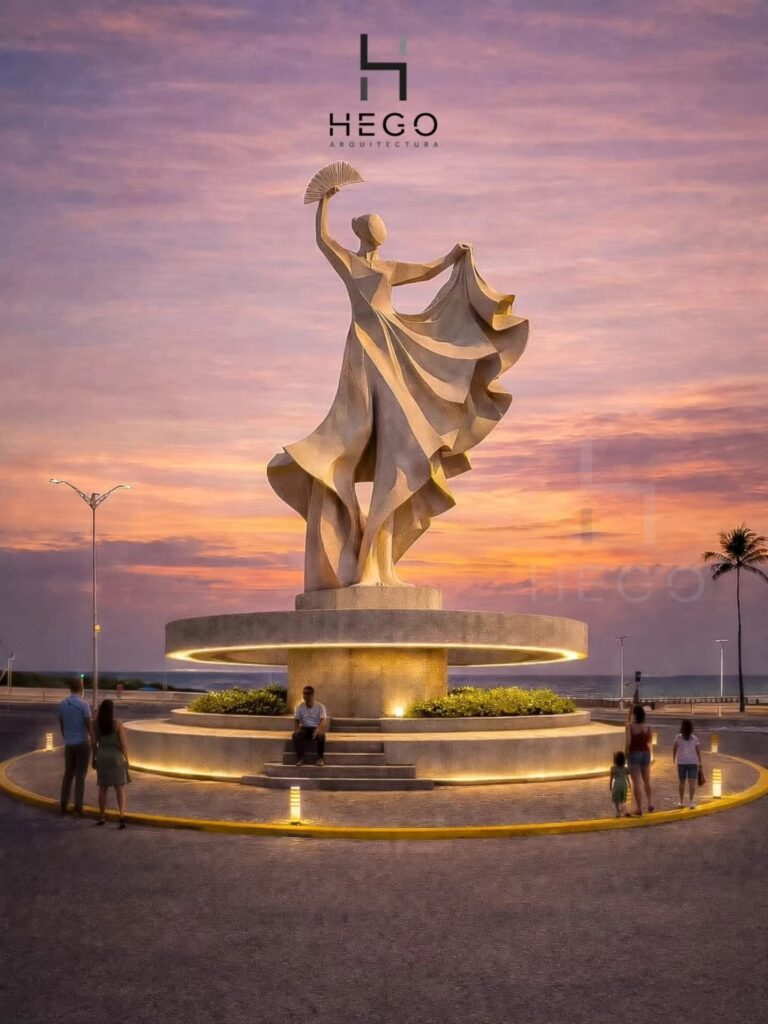 Hego Arquitectura propone convertir el monumento a Hidalgo en un hito a “La Jarocha” en Coatzacoalcos