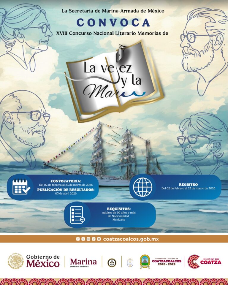 “La Vejez y la Mar”: invitan a adultos mayores de Coatzacoalcos a concurso literario nacional